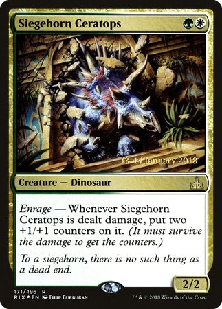 Siegehorn Ceratops [Rivals of Ixalan Promos] | Cards and Coasters CA