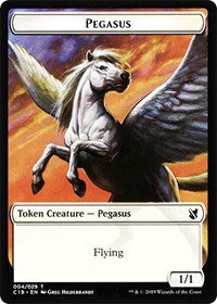 Pegasus // Human Double-sided Token [Commander 2019 Tokens] | Cards and Coasters CA