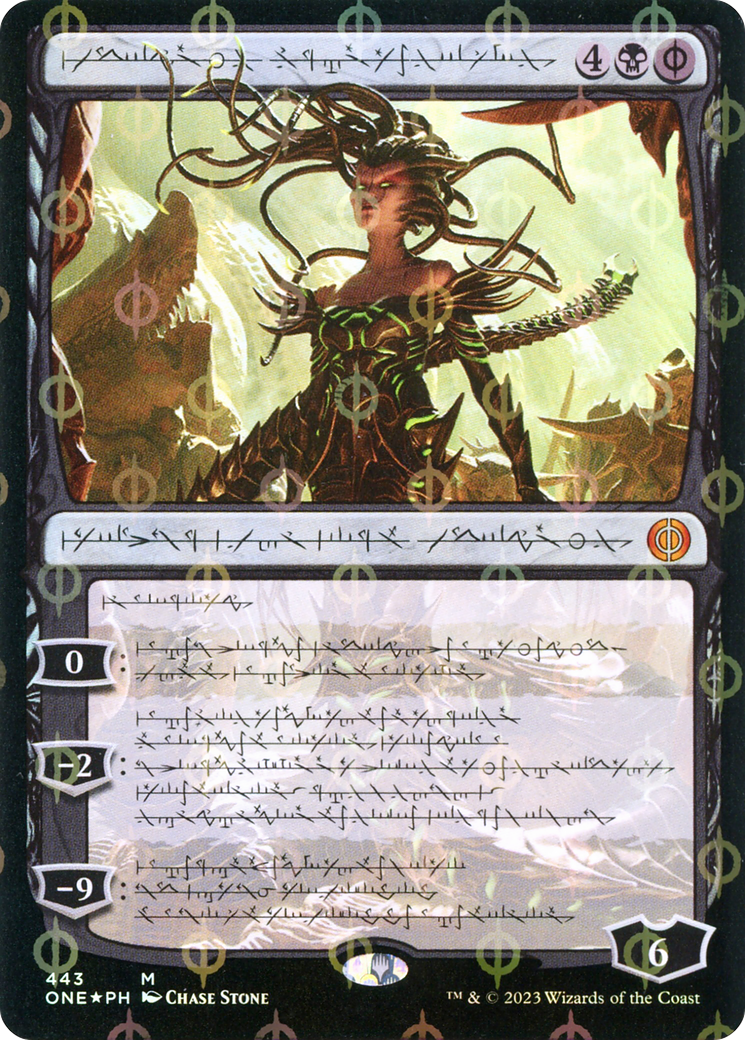 Vraska, Betrayal's Sting (Phyrexian Step-and-Compleat Foil) [Phyrexia: All Will Be One] | Cards and Coasters CA