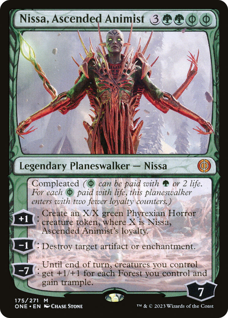 Nissa, Ascended Animist [Phyrexia: All Will Be One] | Cards and Coasters CA