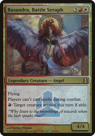 Basandra, Battle Seraph (Commander Launch Promo) [Commander 2011 Launch Party] | Cards and Coasters CA