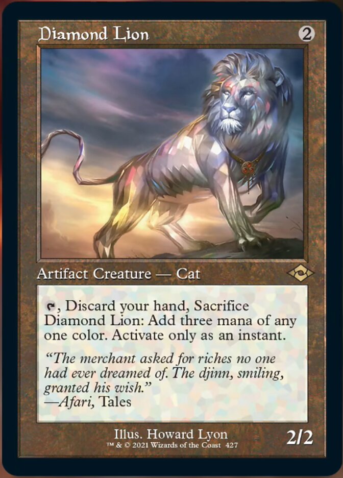 Diamond Lion (Retro Foil Etched) [Modern Horizons 2] | Cards and Coasters CA