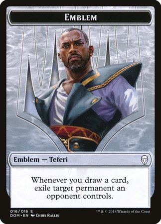 Emblem - Teferi, Hero of Dominaria [Dominaria Tokens] | Cards and Coasters CA