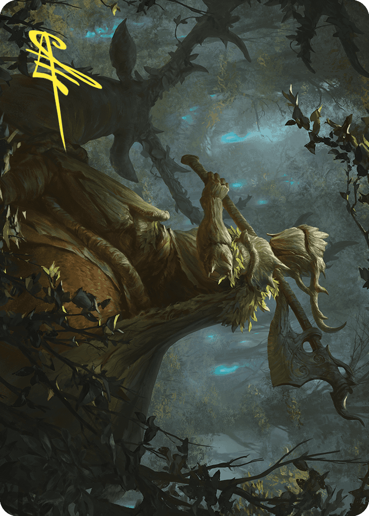 Verdant Outrider Art Card (Gold-Stamped Signature) [Wilds of Eldraine Art Series] | Cards and Coasters CA