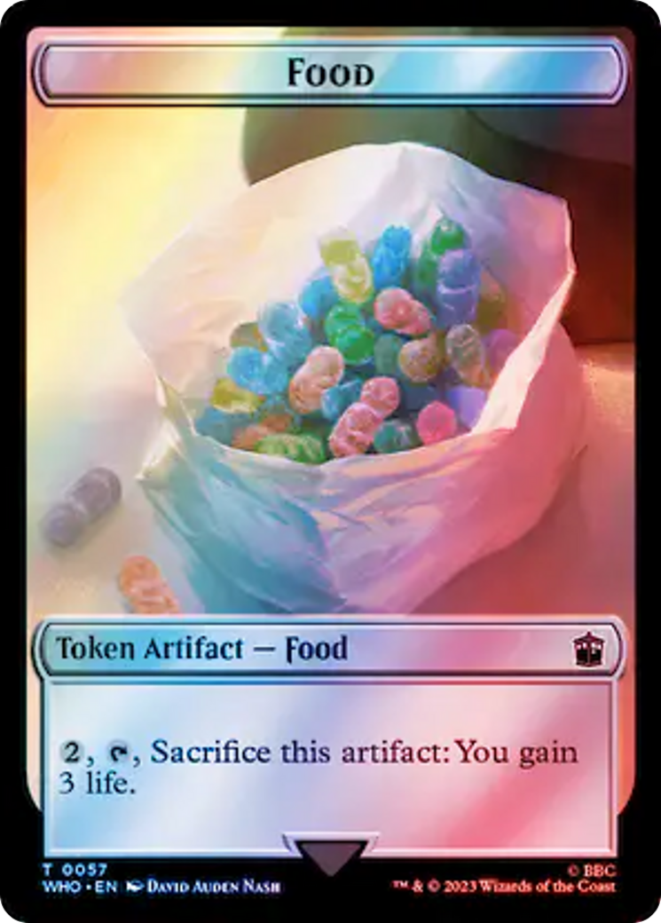 Alien Angel // Food (0057) Double-Sided Token (Surge Foil) [Doctor Who Tokens] | Cards and Coasters CA