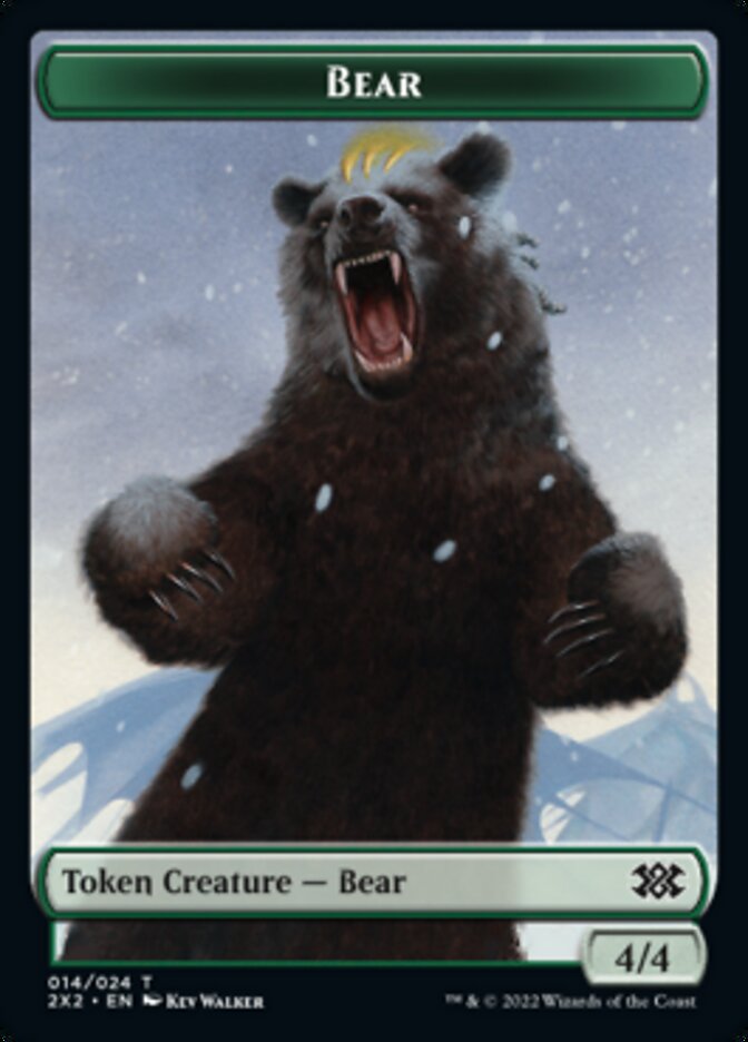 Bear // Phyrexian Golem Double-sided Token [Double Masters 2022 Tokens] | Cards and Coasters CA