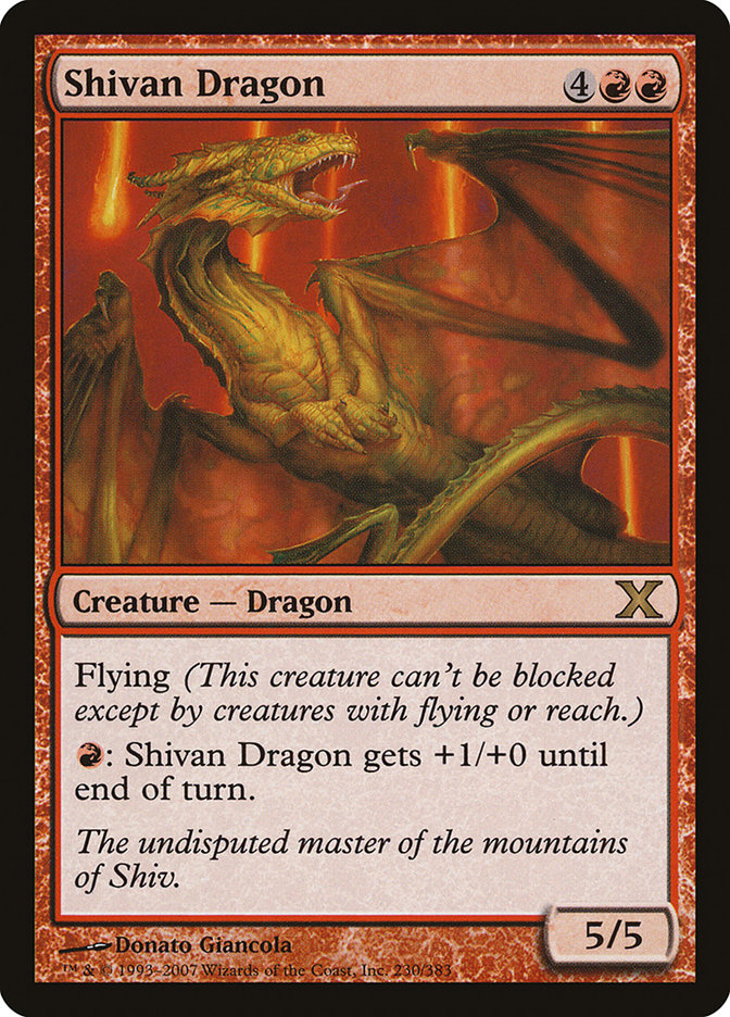 Shivan Dragon [Tenth Edition] | Cards and Coasters CA