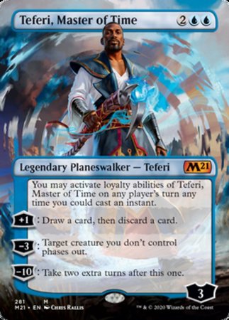 Teferi, Master of Time (Borderless) [Core Set 2021] | Cards and Coasters CA