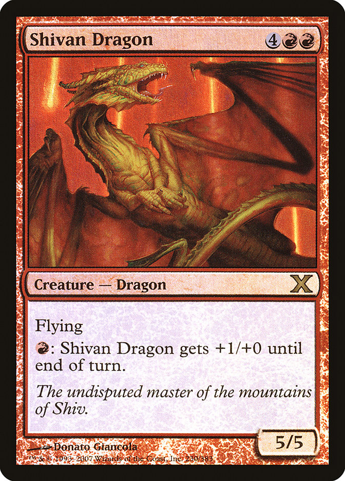 Shivan Dragon (Premium Foil) [Tenth Edition] | Cards and Coasters CA