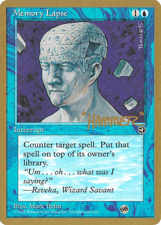 Memory Lapse (Runes) (Shawn "Hammer" Regnier) (SB) [Pro Tour Collector Set] | Cards and Coasters CA