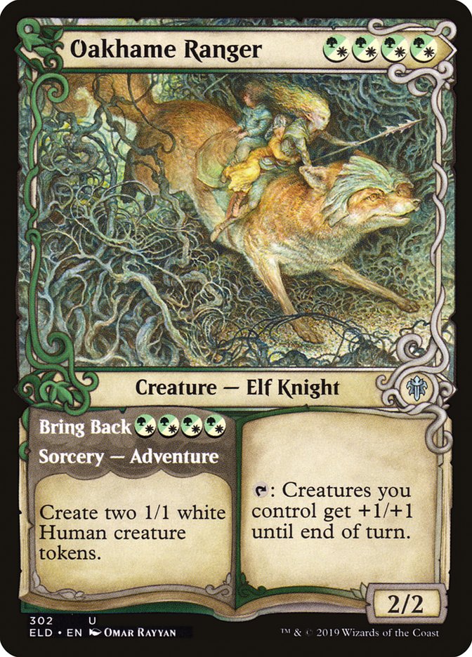 Oakhame Ranger // Bring Back (Showcase) [Throne of Eldraine] | Cards and Coasters CA