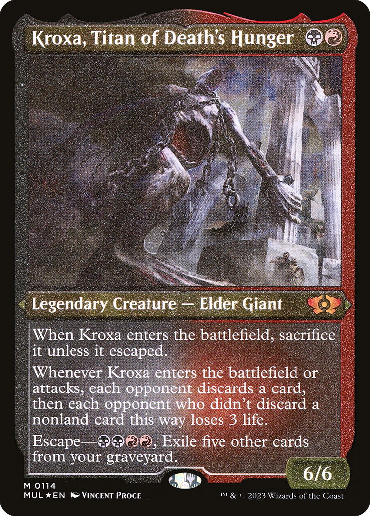 Kroxa, Titan of Death's Hunger (Foil Etched) [Multiverse Legends] | Cards and Coasters CA