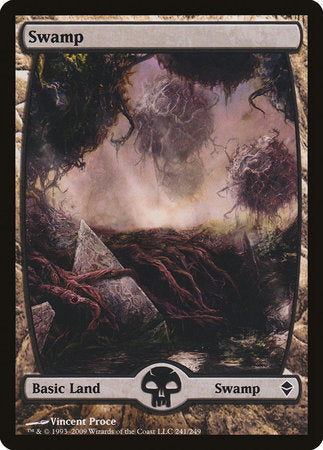 Swamp (241) - Full Art [Zendikar] | Cards and Coasters CA