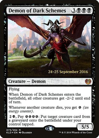 Demon of Dark Schemes [Kaladesh Promos] | Cards and Coasters CA