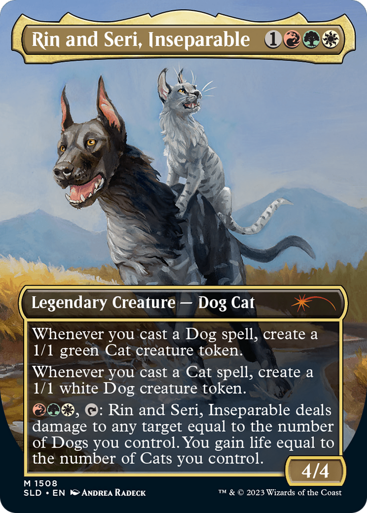 Rin and Seri, Inseparable (1508) // Rin and Seri, Inseparable [Secret Lair Commander Deck: Raining Cats and Dogs] | Cards and Coasters CA