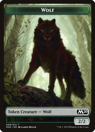 Wolf Token [Core Set 2020 Tokens] | Cards and Coasters CA