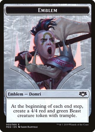 Emblem - Domri, Chaos Bringer [Mythic Edition Tokens] | Cards and Coasters CA