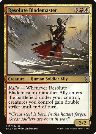 Resolute Blademaster [Battle for Zendikar] | Cards and Coasters CA