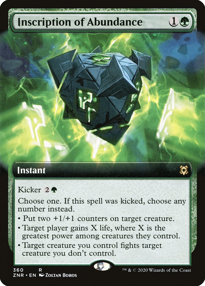 Inscription of Abundance (Extended Art) [Zendikar Rising] | Cards and Coasters CA