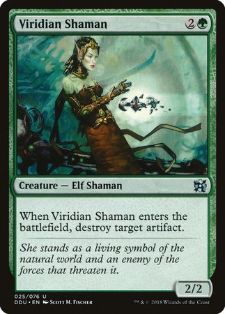 Viridian Shaman [Duel Decks: Elves vs. Inventors] | Cards and Coasters CA
