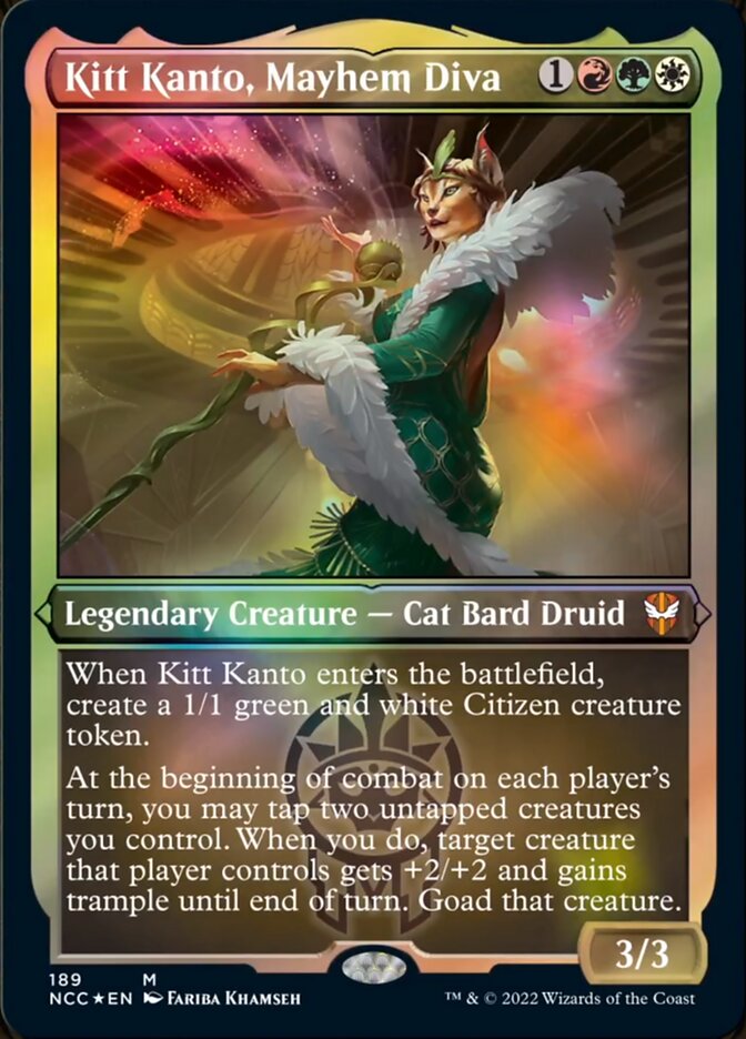 Kitt Kanto, Mayhem Diva (Display Commander) [Streets of New Capenna Commander] | Cards and Coasters CA