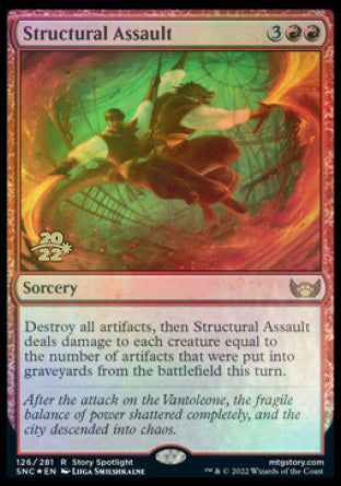 Structural Assault [Streets of New Capenna Prerelease Promos] | Cards and Coasters CA