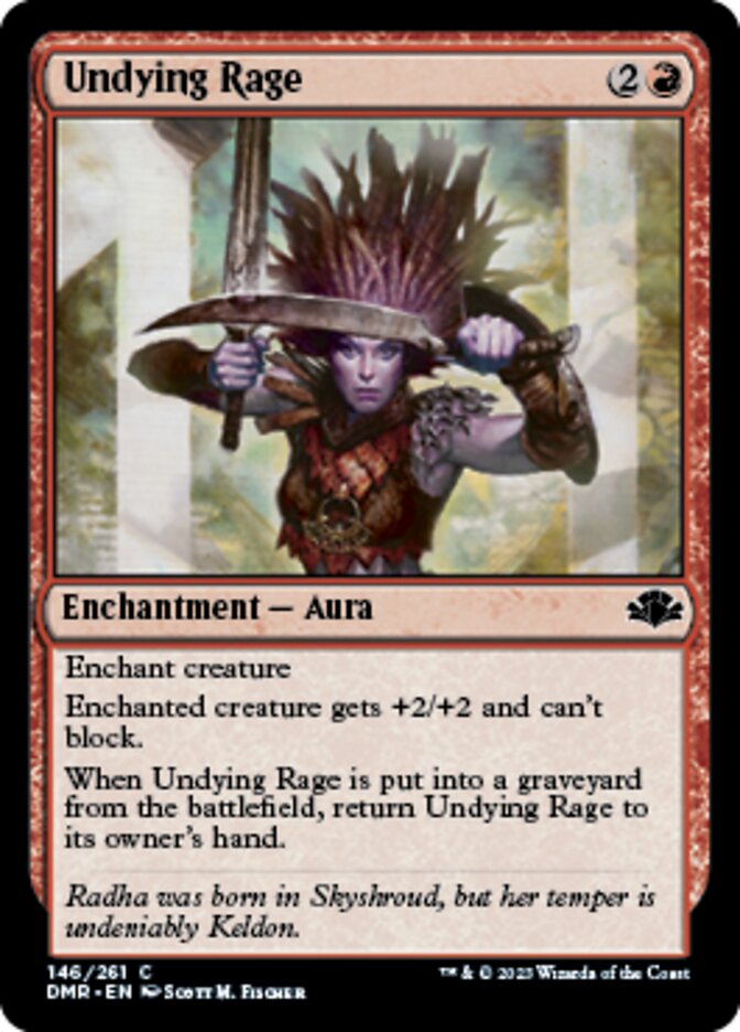 Undying Rage [Dominaria Remastered] | Cards and Coasters CA