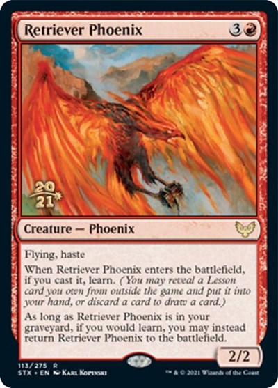 Retriever Phoenix [Strixhaven: School of Mages Prerelease Promos] | Cards and Coasters CA