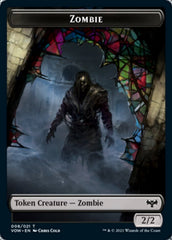 Zombie (008) // Zombie (005) Double-sided Token [Innistrad: Crimson Vow Tokens] | Cards and Coasters CA