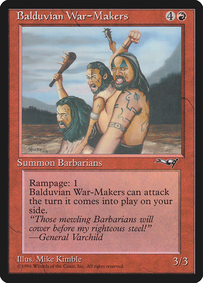 Balduvian War-Makers (Treeline Background) [Alliances] | Cards and Coasters CA