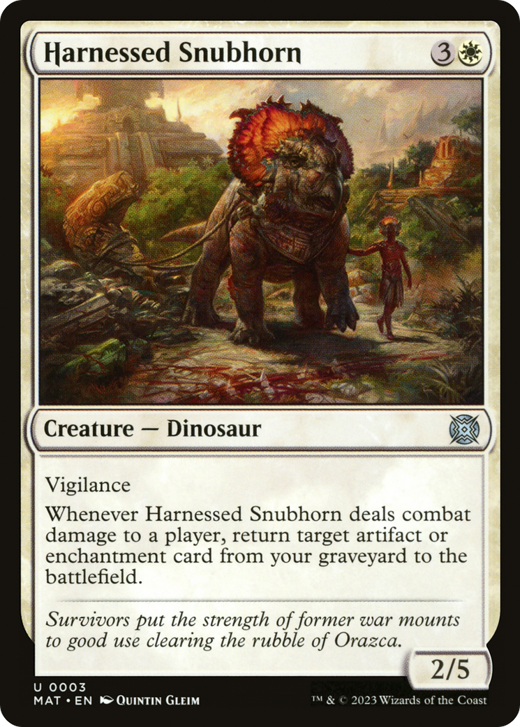 Harnessed Snubhorn [March of the Machine: The Aftermath] | Cards and Coasters CA