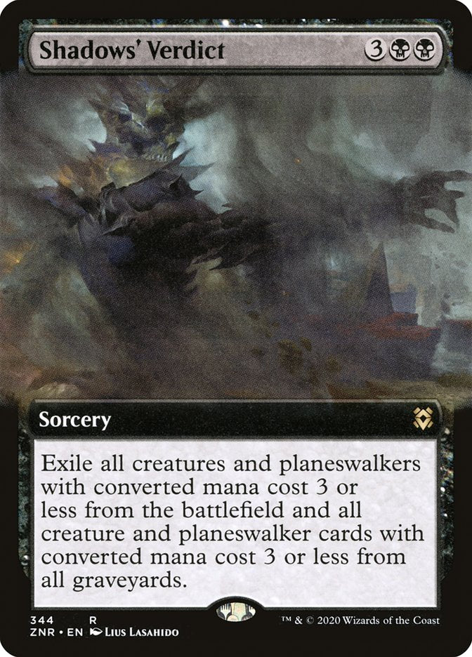 Shadows' Verdict (Extended Art) [Zendikar Rising] | Cards and Coasters CA