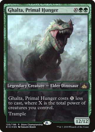 Ghalta, Primal Hunger [Rivals of Ixalan Promos] | Cards and Coasters CA