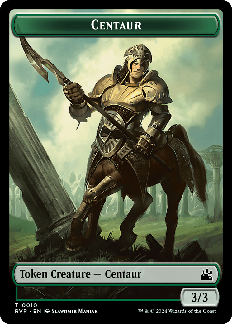 Elf Knight // Centaur Double-Sided Token [Ravnica Remastered Tokens] | Cards and Coasters CA