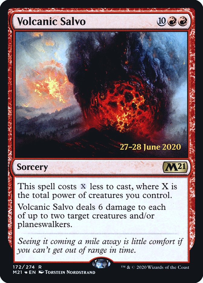 Volcanic Salvo  [Core Set 2021 Prerelease Promos] | Cards and Coasters CA