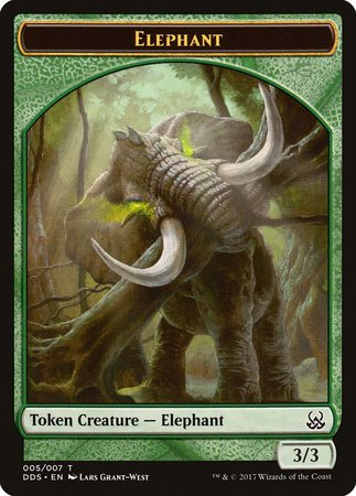 Elephant Token [Duel Decks: Mind vs. Might Tokens] | Cards and Coasters CA