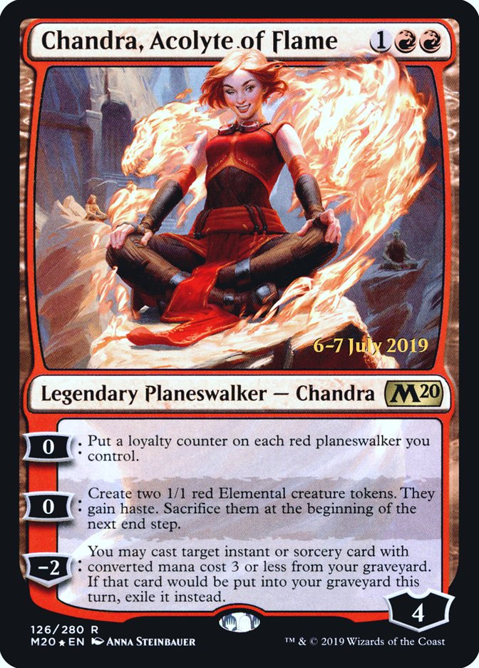 Chandra, Acolyte of Flame  [Core Set 2020 Prerelease Promos] | Cards and Coasters CA