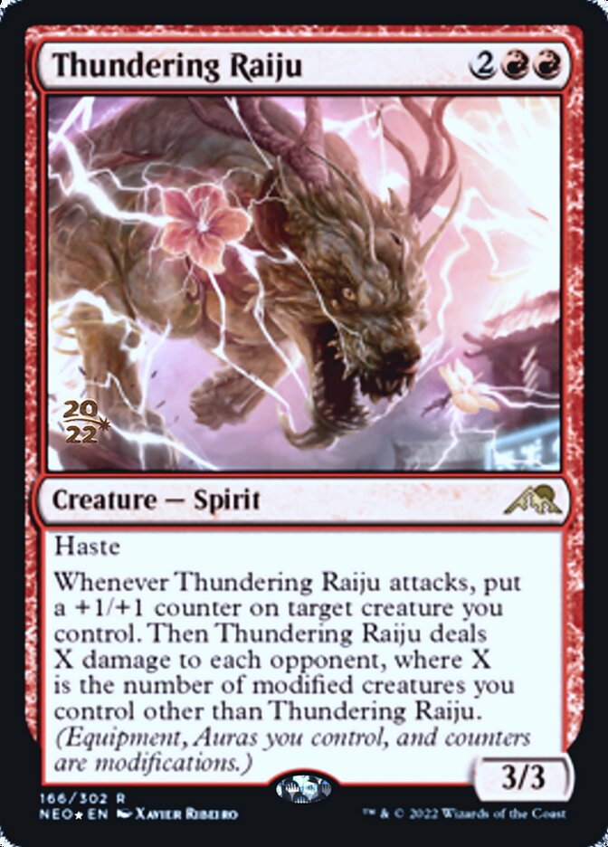 Thundering Raiju [Kamigawa: Neon Dynasty Prerelease Promos] | Cards and Coasters CA