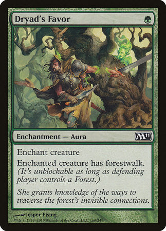 Dryad's Favor [Magic 2011] | Cards and Coasters CA