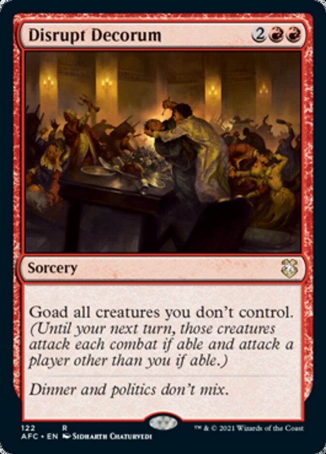 Disrupt Decorum [Dungeons & Dragons: Adventures in the Forgotten Realms Commander] | Cards and Coasters CA