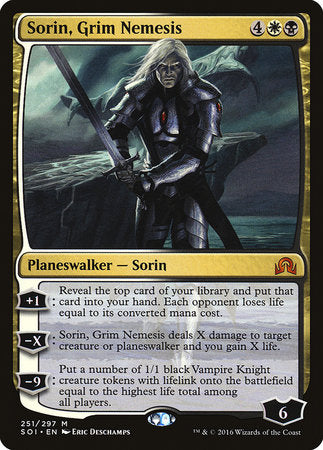 Sorin, Grim Nemesis [Shadows over Innistrad] | Cards and Coasters CA