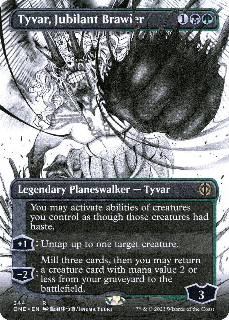 Tyvar, Jubilant Brawler (Borderless Manga) [Phyrexia: All Will Be One] | Cards and Coasters CA