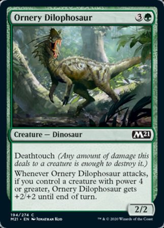 Ornery Dilophosaur [Core Set 2021] | Cards and Coasters CA