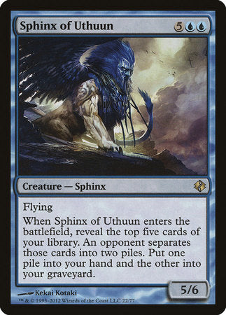 Sphinx of Uthuun [Duel Decks: Venser vs. Koth] | Cards and Coasters CA