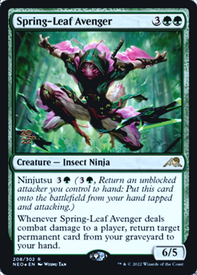 Spring-Leaf Avenger [Kamigawa: Neon Dynasty Prerelease Promos] | Cards and Coasters CA