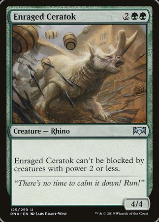 Enraged Ceratok [Ravnica Allegiance] | Cards and Coasters CA