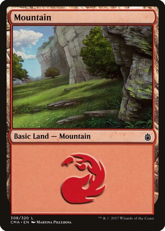 Mountain (308) [Commander Anthology] | Cards and Coasters CA