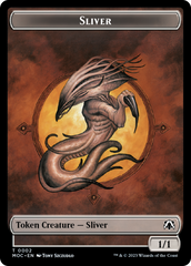 Goblin // Sliver Double-Sided Token [March of the Machine Commander Tokens] | Cards and Coasters CA