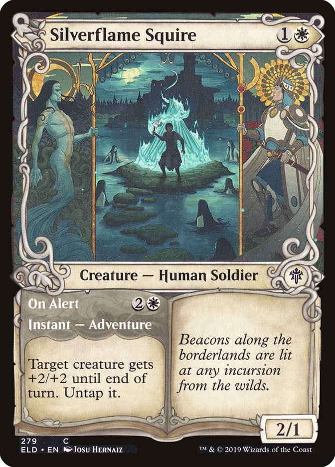 Silverflame Squire // On Alert (Showcase) [Throne of Eldraine] | Cards and Coasters CA