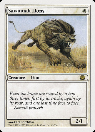 Savannah Lions [Eighth Edition] | Cards and Coasters CA